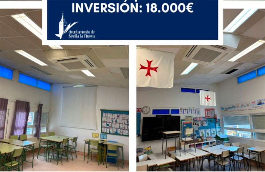 Sevilla la Nueva | El Ayuntamiento instala nuevos equipos de climatización en el Colegio Duque de Rivas