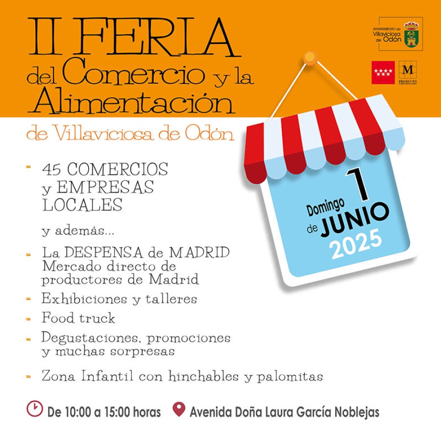 Villaviciosa de Odón | La II Feria del Comercio y la Alimentación de Villaviciosa de Odón contará con la presencia de 45 negocios y empresas de la localidad