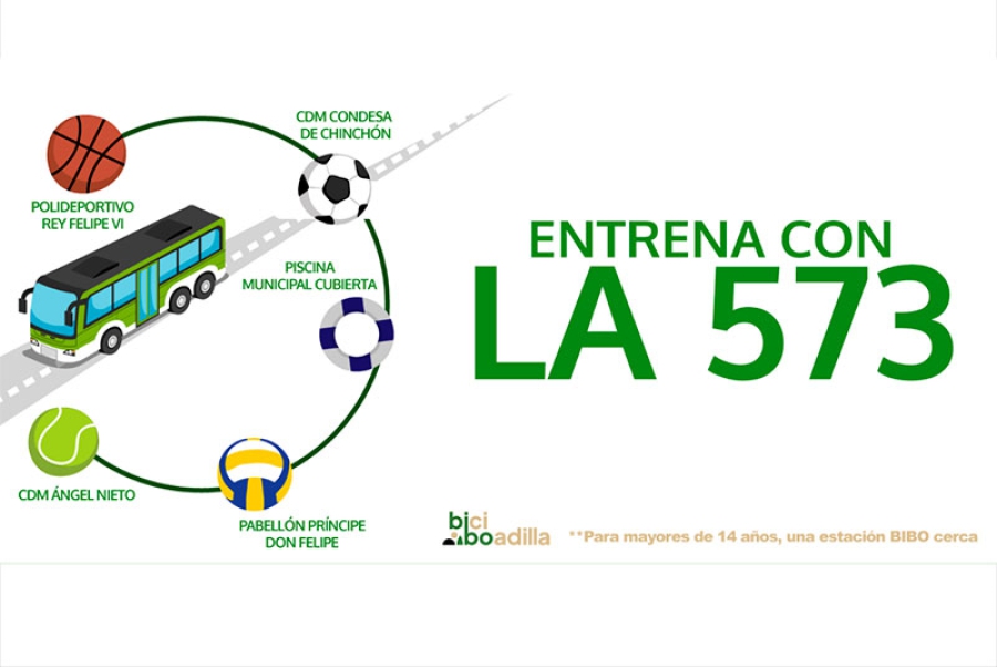 Boadilla del Monte | El Ayuntamiento anima a utilizar la línea 573 para acudir a los centros deportivos municipales