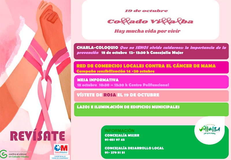 Collado Villalba | El Ayuntamiento organiza diversas actividades con motivo del Día Mundial del cáncer de mama