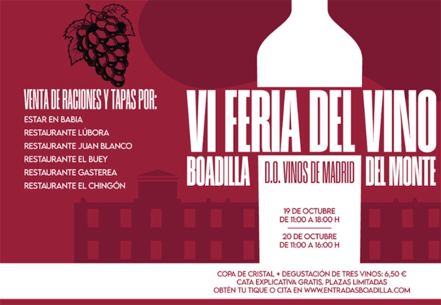 Boadilla del Monte | La VI Feria del Vino se celebrará en Boadilla el próximo fin de semana