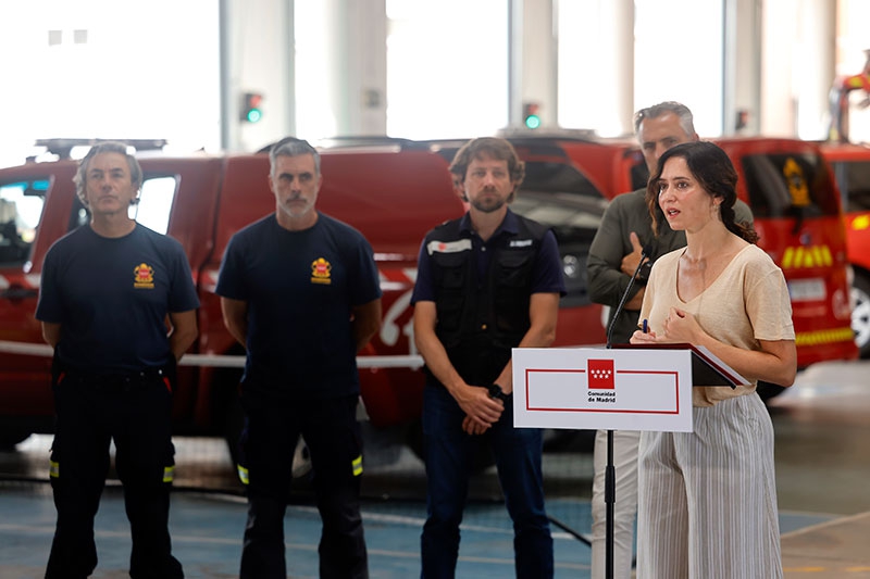Díaz Ayuso anuncia que la Comunidad de Madrid aprobará ayudas especiales para paliar los efectos de los incendios en la región