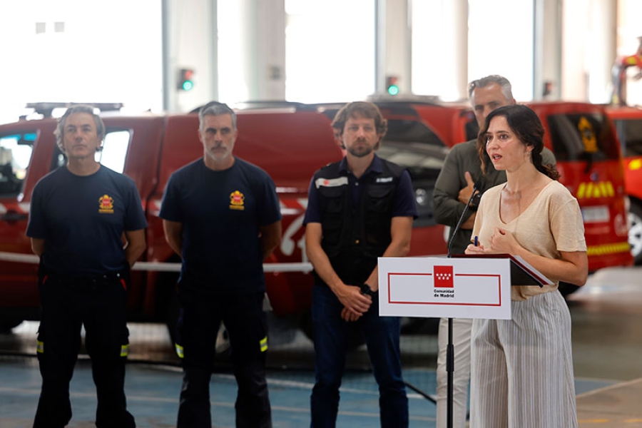 Díaz Ayuso anuncia que la Comunidad de Madrid aprobará ayudas especiales para paliar los efectos de los incendios en la región