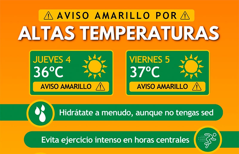 Villanueva del Pardillo | Aviso amarillo por altas temperaturas en Villanueva del Pardillo