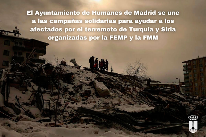 Humanes de Madrid  | El Ayuntamiento se une a las campañas solidarias para ayudar a los afectados por el terremoto de Turquía y Siria