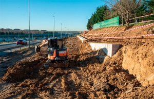 Boadilla del Monte | Avanzan las obras de construcción del carril de incorporación desde la M-513 a la M-50, sentido sur