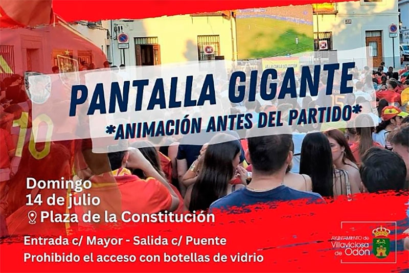 Villaviciosa de Odón | El Ayuntamiento instalará una pantalla gigante para presenciar el partido de España en la final de la Eurocopa