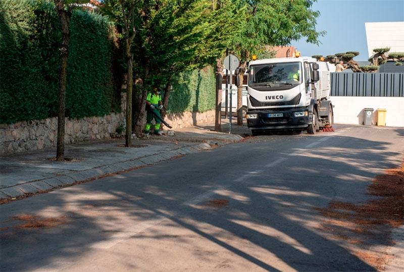 Boadilla del Monte | El Ayuntamiento refuerza el barrido de pinocha en las urbanizaciones históricas