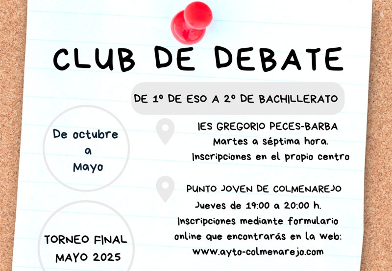 Colmenarejo | Vuelve el Club de Debate de Colmenarejo