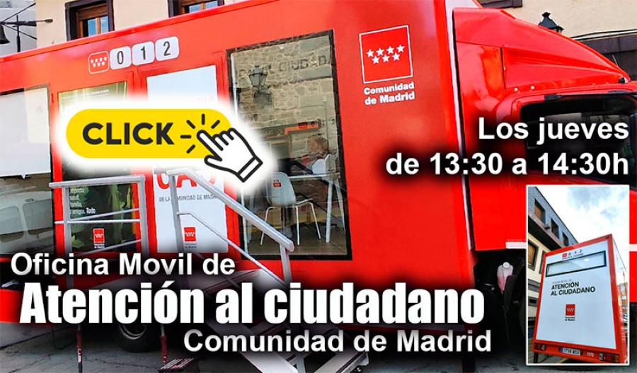 Becerril de la Sierra | Una oficina móvil de Atención al Ciudadano la Comunidad de Madrid se instala todos los jueves en la Plaza de la Constitución