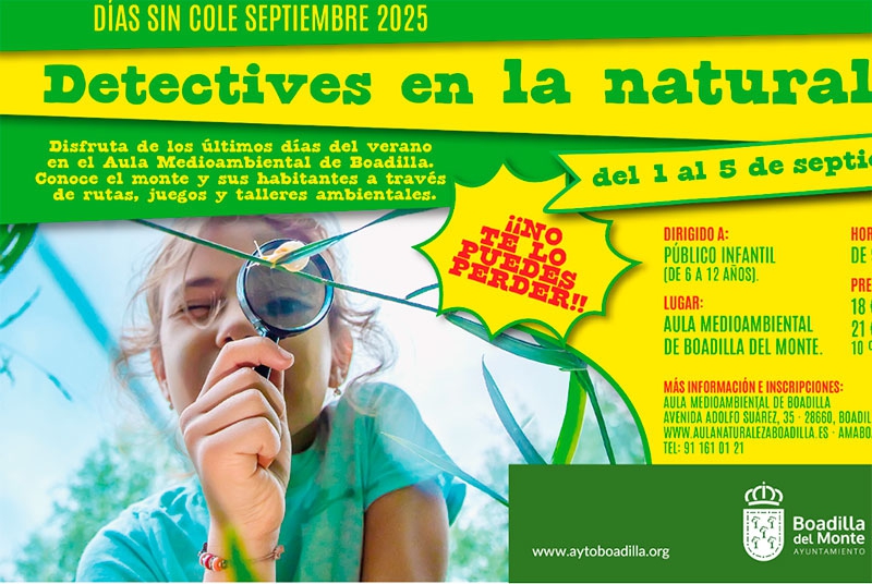 Boadilla del Monte | El Aula Medioambiental ofrece Detectives en la naturaleza para los días sin cole de septiembre