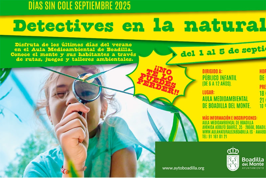 Boadilla del Monte | El Aula Medioambiental ofrece Detectives en la naturaleza para los días sin cole de septiembre