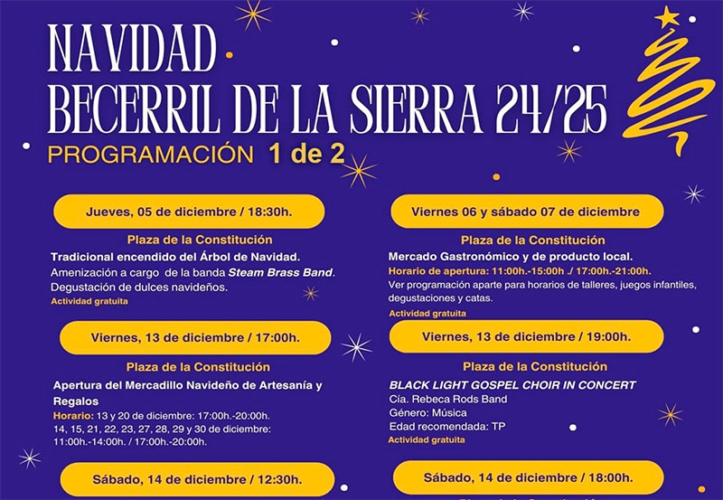 Becerril de la Sierra | Programa de actividades para Navidad 2024 y Reyes Magos 2025