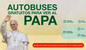 Boadilla del Monte | El Ayuntamiento ofrece a los empadronados autobuses gratuitos para ir a los actos del Papa los días 6 y 7