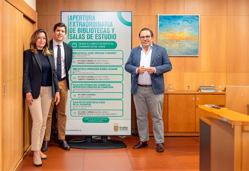 Boadilla del Monte | Apertura extraordinaria de bibliotecas y salas de estudio entre el 5 de mayo y el 22 de junio