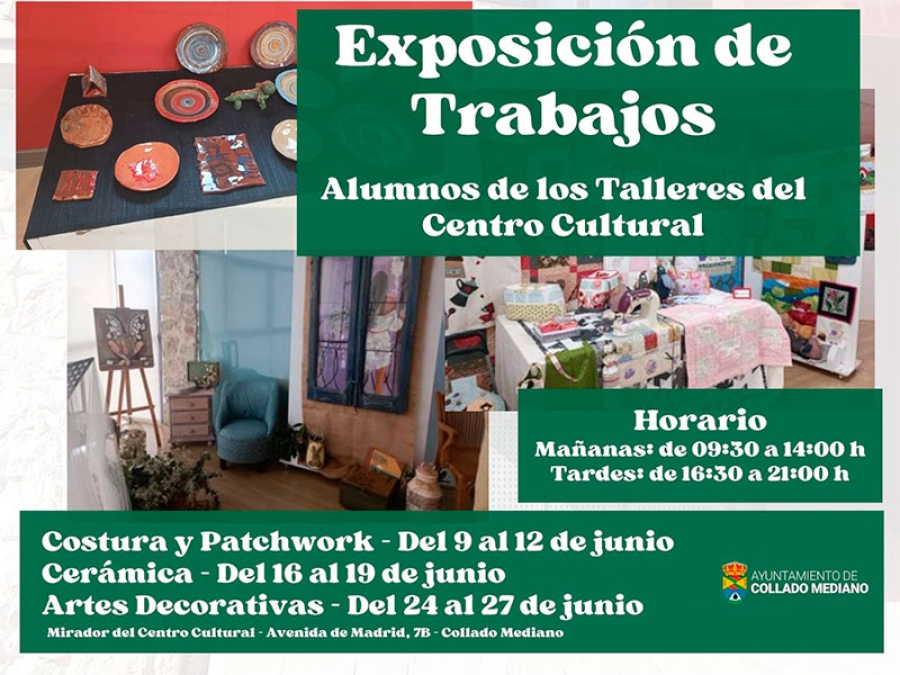 Collado Mediano | Exposición de trabajos de los alumnos de los talleres del Centro Cultural