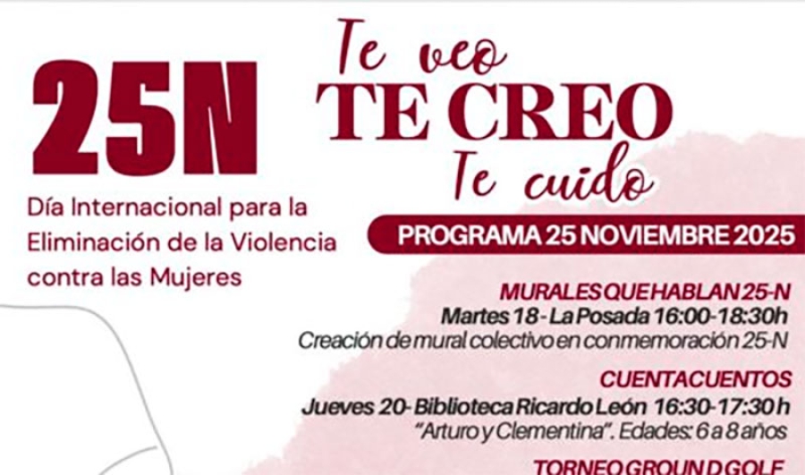 Galapagar | Galapagar conmemora el 25N con una semana de actividades bajo el lema “Te creo. Te veo. Te cuido.”