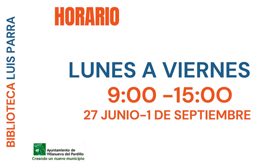 Villanueva del Pardillo | Comienza el horario de verano en la Biblioteca Municipal