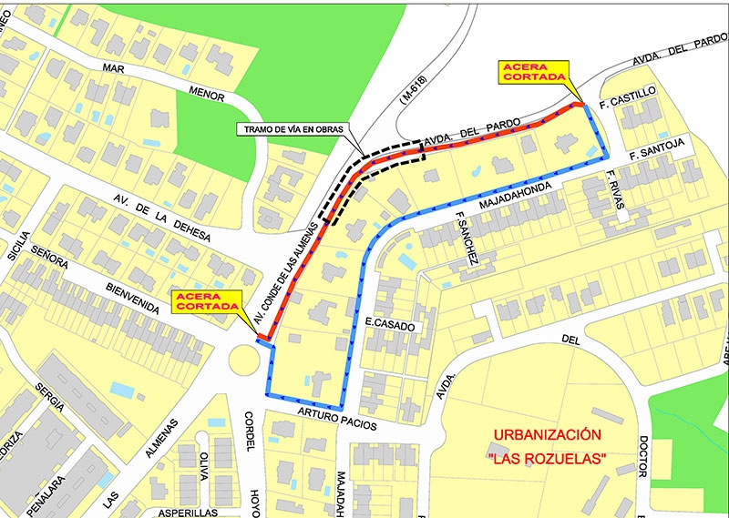 Torrelodones | El Ayuntamiento de Torrelodones mejora el itinerario peatonal entre la M-618 y la Avenida del Pardo