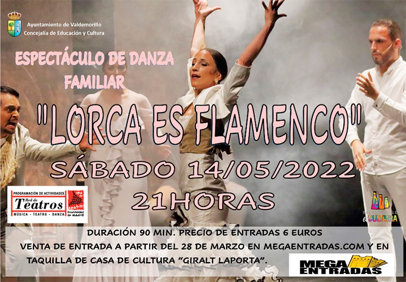 Valdemorillo | ‘Lorca es flamenco’, este sábado 14 de mayo un espectáculo único sobre las tablas de la Giralt Laporta