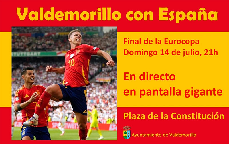 Valdemorillo | Pantalla gigante en la Plaza de la Constitución para apoyar a España en la final de la Eurocopa