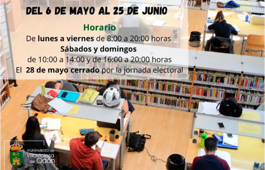 Villaviciosa de Odón | La biblioteca municipal Luis de Góngora amplía su horario durante el periodo de exámenes