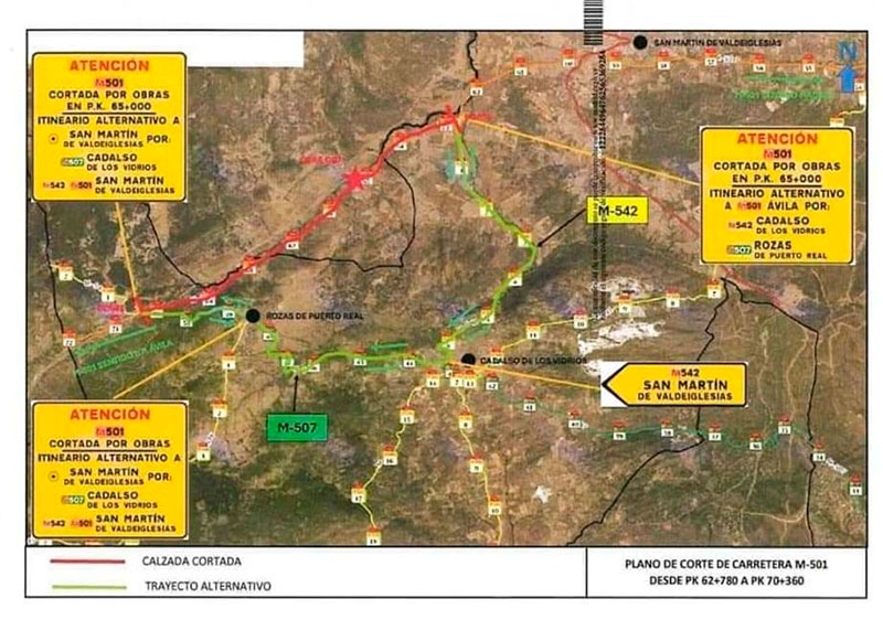 San Martín de Valdeiglesias | El Ayuntamiento informa de corte de tráfico total en un tramo de la M-501