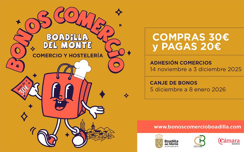 Boadilla del Monte | Los Bonos Comercio permitirán ahorrar 10 euros por cada 30 de compra en la campaña de Navidad