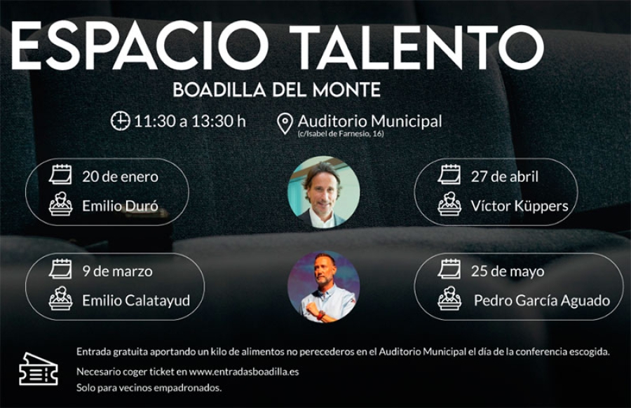Boadilla del Monte | Boadilla pone en marcha el ciclo de conferencias Espacio Talento con líderes en distintos ámbitos sociales