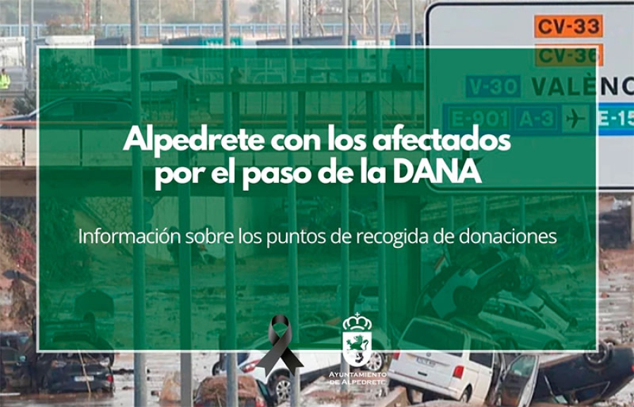 Alpedrete | Alpedrete con los afectados por la DANA: Información sobre los puntos de recogida de donaciones