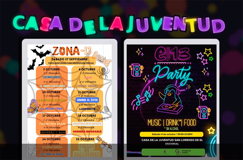 San Lorenzo de El Escorial | Vuelven Zona -13 y Espacio +13, los espacios de ocio para niños y adolescentes de la Casa de la Juventud
