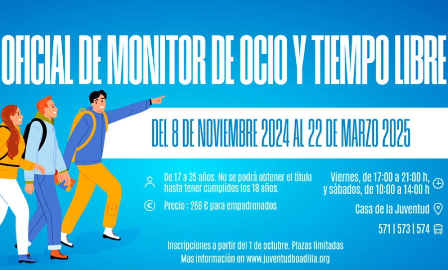 Boadilla del Monte |  Mañana se abre el plazo de inscripción para el curso de Monitor de Ocio y Tiempo Libre